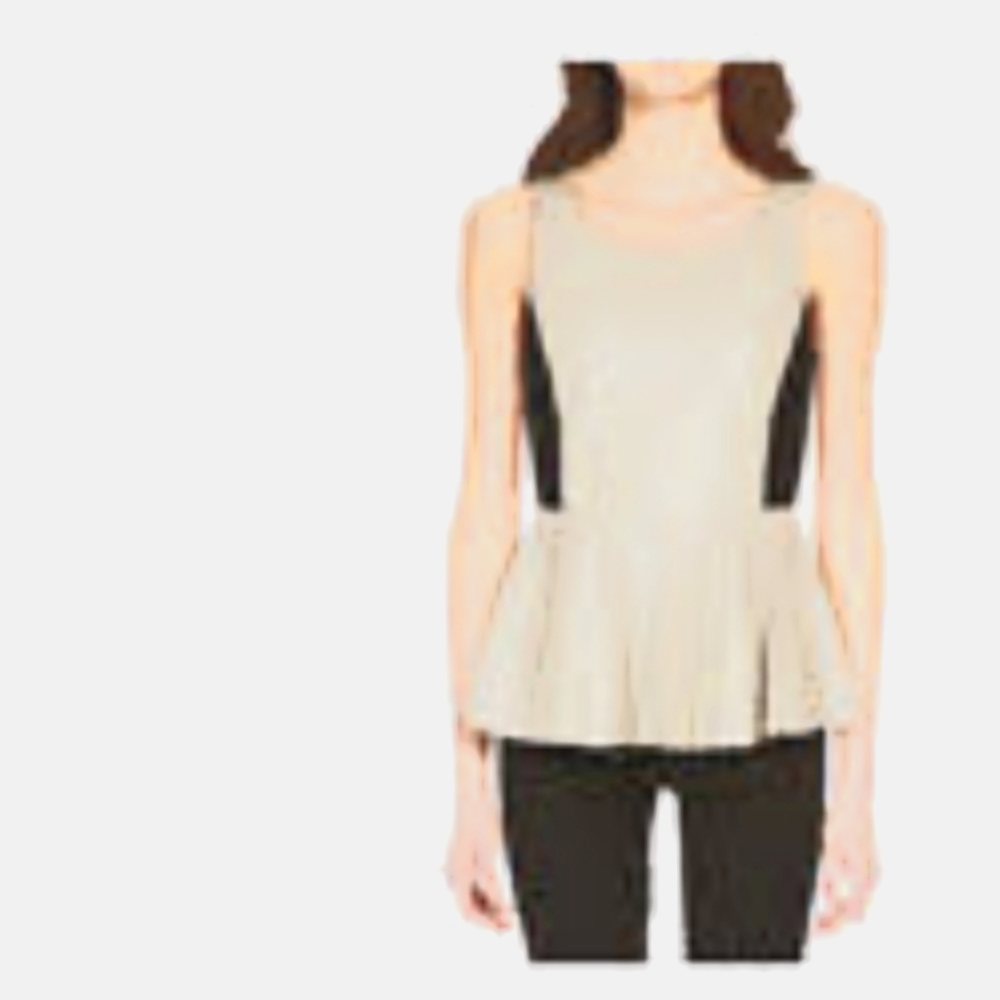 Rebecca minkoff  , zipper to back 100%genuine lambskin  leather peplum t…